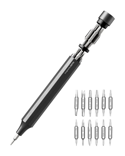 HOTO 24 in 1 Mini Screwdriver Set, Magnetic Torx Bit Set, Eyeglass Repair Kit, EDC Pen Screwdriver for Electronics, Watches, Phones, Laptops, Cameras, Gadgets for Men, Slate Grey