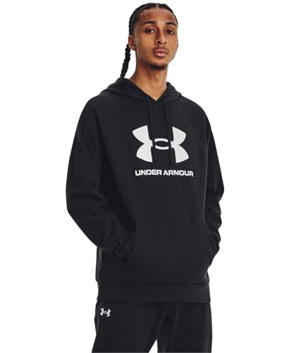 Under Armour Men's Rival Fleece Logo Hoodie, (001) Black / / White, Medium