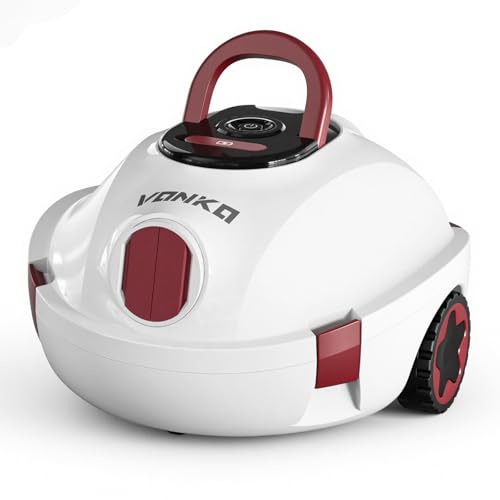 VONKO P10 Cordless Robotic Pool Cleaner, 100-Min Runtime, Pool Vacuum for Above Ground Pool & Flat Inground Pool, Automatic Self-Parking, Easy Debris Removal, White