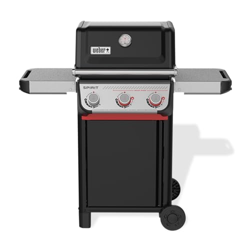Weber Spirit E-325 Liquid Propane Gas Grill for Outdoor Cooking and BBQ, 3 Burners and 2 Boost Burners, Black – Porcelain-Enameled Cast-Iron Grates, Sear Zone