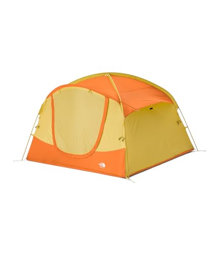 THE NORTH FACE Sequoia 4 Tent - Four-Person Waterproof Camping Tent, Spacious & Easy to Set Up, 2 Zipper Doors, Yellow Silt/Desert Rust, One Size