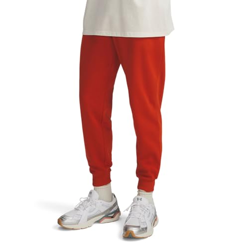 Under Armour Men's Rival Fleece Joggers, Surplus Orange/White