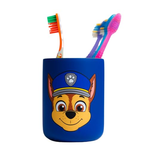 Paw Patrol Chase Kids Toothbrush Holder - Makeup Brushes/Pens Tumbler, (Officially Licensed Product) By Franco
