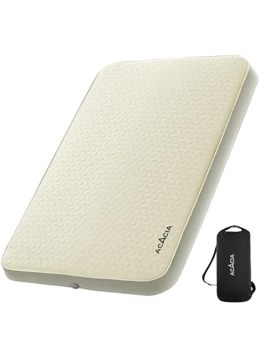 Acacia 4.3" Thick Self Inflating Sleeping Pad with Foam, Innovative Y-Shaped Telescopic Structure, Ultraportable Camping Mattress, Outdoor Compact Air Mat for Tent Car Backpacking, Full