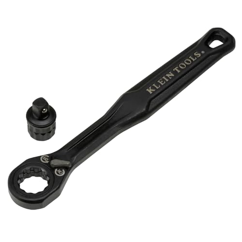 KLEIN TOOLS 65301ADP KNECT (S) Pass Through Ratchet and 1/4-Inch Socket Adapter Set, Compact and Comfortable Hand Tool, Backwards Compatible with 1/4-Inch Square Drive Sockets