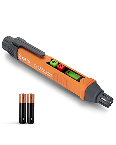 PT199 Natural Gas Leak Detector with Audible & Visual Alarm, Portable Gas Sniffer to Locate Combustible Sources Like Methane, Propane for Home(Includes Battery x2)-Orange