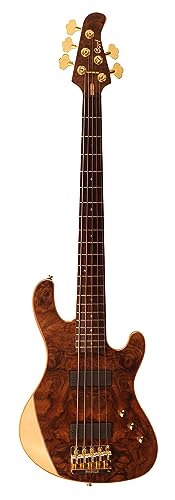 Cort Rhythmic Series Jeff Berlin Signature 5-String Bass Guitar, Natural Glossy