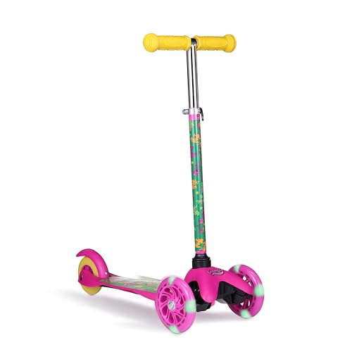 Voyager - Barney Self Balancing Kick Scooter with Light Up Wheels, Extra Wide Deck, 3 Wheel Platform, Foot Activated Brake, 75 lbs Limit, Kids & Toddlers Girls or Boys, for Ages 3 and Up