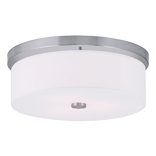 Livex Lighting 50864-91 Meridian 3-Light Ceiling Mount, Brushed Nickel