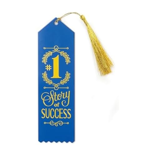 Genuine Fred Novel Achievement Bookmark, Story of Success, Coated Steel with Gold Tassel, 1.9" x 6.9" - Great Gift for Book Lovers, Teachers, Graduates, New Job
