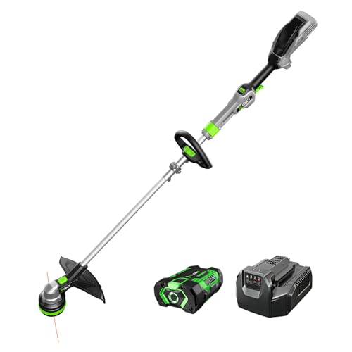 EGO Power+ String Trimmer, Battery Powered, 15" Trimmer for Weeds and Grass with POWERLOAD, Telescopic Aluminum Shaft, Includes 56V 2.5Ah Battery and Charger - ST1511T
