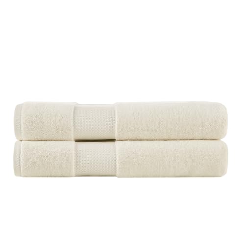 Madison Park Turkish Bath Towel Set 100% Cotton Bath Towel 600GSM Oversized Body Towel 2 Piece, Luxury Soft, Thick Spa Quality, Quick Dry Bathroom Towel, Jumble, 35" x 70", Natural