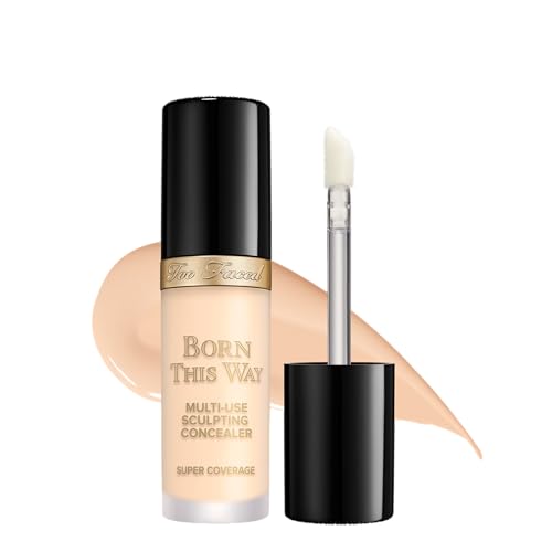 Too Faced Born This Way Super Coverage Multi-Use Concealer | Full Coverage, Non-Comedogenic, Oil Free + Long Lasting Concealer | Hyaluronic Acid, Coconut Water + Alpine Rose | 0.45 Fl Oz, Swan