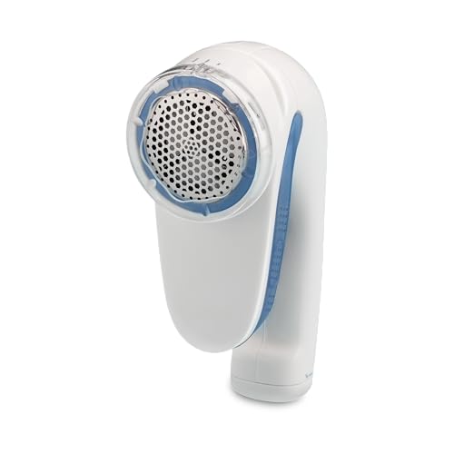 Conair Fabric Shaver and Lint Remover, Battery-Operated Portable Clothes Shaver with 3 Settings, Fuzz Remover for Sweaters, Clothing and Furniture, Large 2-Inch Shaving Head, White