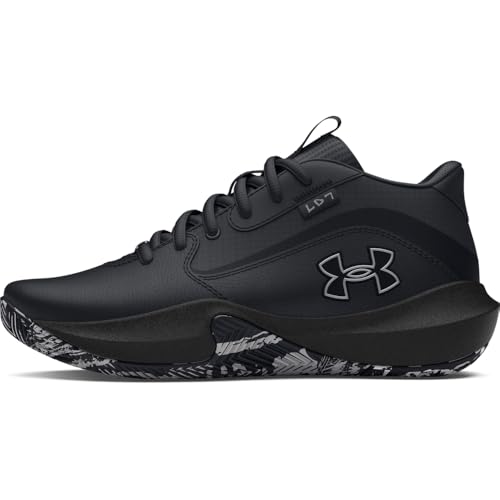 Under Armour Unisex Grade School Lockdown 7, (004) Black/Black/Metallic Silver, 6, US