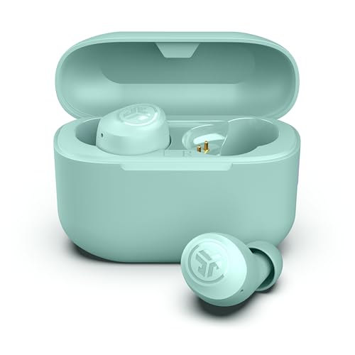 JLab Go Air Pop+ True Wireless Earbuds, in Ear Headphones, Bluetooth Earphones, 35H Playtime Ear Buds, Bluetooth Earbuds with Microphone, USB-C Charging Case, Dual Connect, EQ3 Sound, Mint Green
