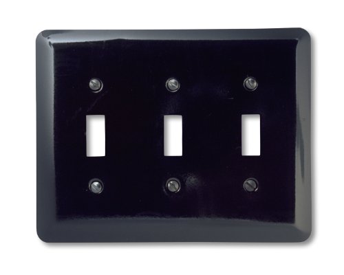 Amerelle Devon Triple Toggle Steel Wallplate in Black