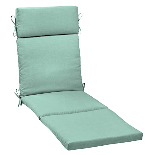 Arden Outdoor Chaise Cushion, 21 in x 72 in, Weather-Proof, Rain-Proof, Fade Resistant Patio Cushion for Chaise Lounger Aqua Leala