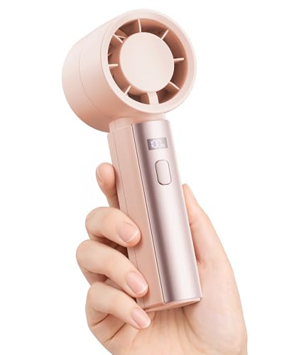 Gaiatop Small Handheld Personal Fan, Powerful High Speed Turbo Cooling, USB Rechargeable Mini Portable Fan for Travel, Outdoor Essentials, Summer Gifts for Women Girls, Pink