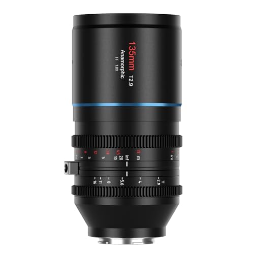 SIRUI 135mm T2.9 1.8X Full-Frame Anamorphic Lens, Telephoto Anamorphic Lens (Venus 135mm L Mount Blue Flare)