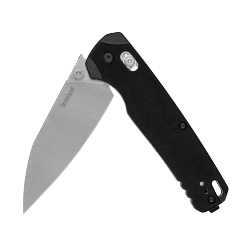 Kershaw Bel Air XL Manual Folding Pocket Knife, 3.4 inch MagnaCut Steel Blade, Black G10 Handle, Pocketclip, Made in the USA