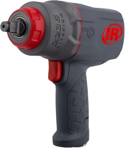 Ingersoll Rand 2236QTIMAX DXS2 1/2" Air Impact Wrench, Quiet, 1,500 ft-lb Torque, Titanium Hammer Case, Friction Ring Retainer, Pistol, Interchangeable Anvil, Multifunctional Tool