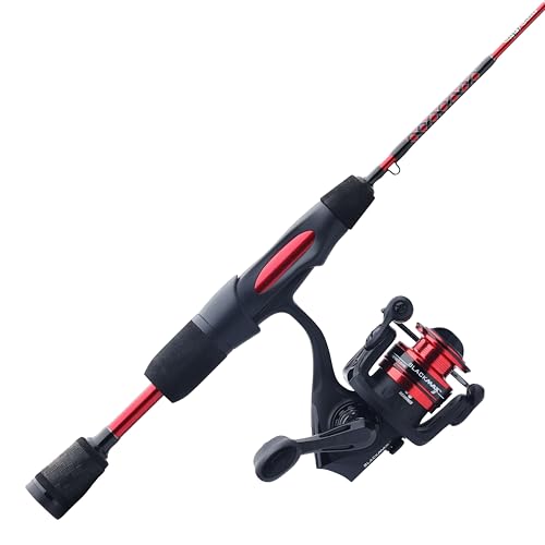 Ugly Stik 28" Carbon Ice Spinning Rod and Reel Combo, 5 Size Reel, 1 Piece Fishing Rod, Medium Light Rod Power, 2-6 lb Line Rating