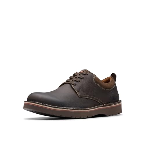 Clarks Collection Men's Eastridge Low Oxford, Dark Brown Leather, 10 Wide US