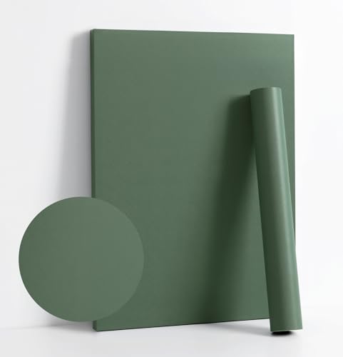 Dimoon 118''x17.7'' Green Peel and Stick Wallpaper Contact Paper Modern Self Adhesive Wall Paper Removable Renter Friendly Textured Solid Color Shelf Cabinet Vinyl Roll (118''x17.7'',Dark Green)