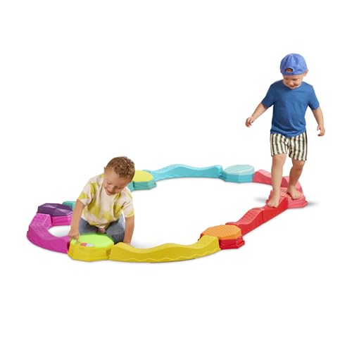 B. toys - Balance & Groove Set - Balance Beam for Kids - Musical Games & Activities - 5 Sensory Stones, 8 Wavy Beams & 1 Musical Pod - Indoor Active Play - 3 Years +