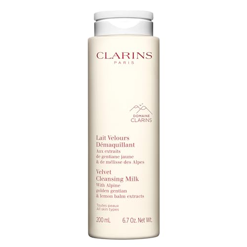 Clarins Velvet Cleansing Milk | Award-Winning | Cleanses, Hydrates and Balances Skin's Microbiota | Dermatologist Tested | Ophthalmologist Tested | Colorant-Free | All Skin Types | 6.7 Ounces