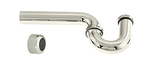 Westbrass D400-1-05 1-1/2" OD 17 gauge P-Trap with High Box Flange, Polished Nickel