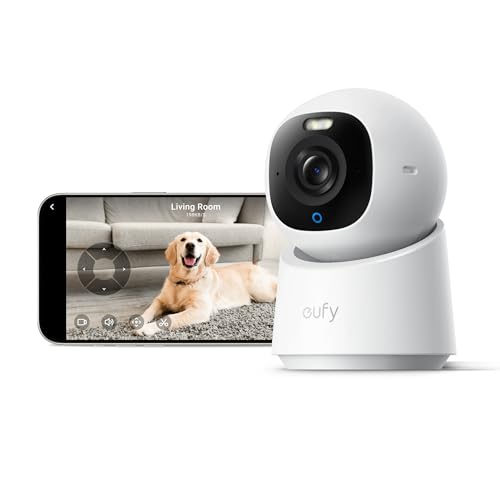 eufy Security 4K Indoor Camera E30-No Subscription,Work as Pet Camera,Nanny/Baby Monitor,360° Pan&Tilt,AI Auto Tracking,AI Detection,24/7 Recording,Color Night Vision,Two-Way Audio,Works with HomeKit