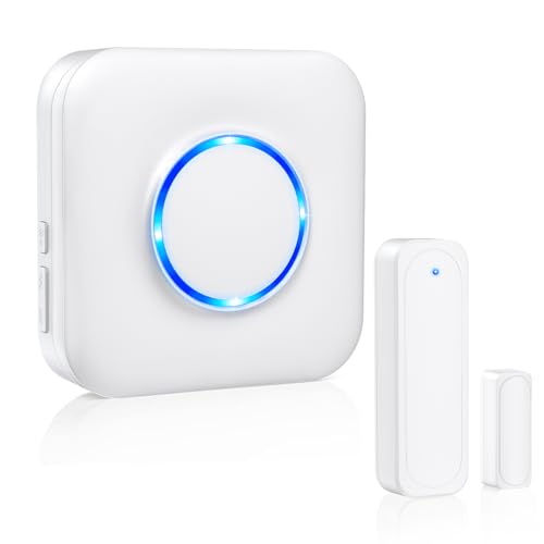 Door Chime, Satisure Wireless Door Open Contact Sensor Alarm Chime, Door Ringer Alert for Business/Store/Home/Bedroom When Entering with 600 FT Range 58 Chimes 5 Volume Levels LED Indicators