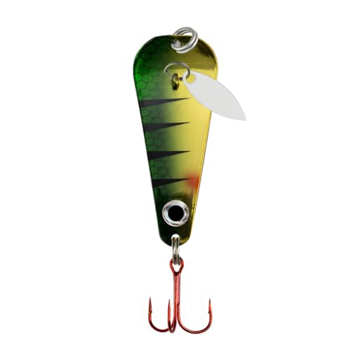 Northland Tackle Ice Fishing Thumper Spoon, Stamped Brass Flutter Spoon Ice Fishing Lure for Walleye, Crappie, & More, 10 Colors, Golden Perch, 1/8 Oz