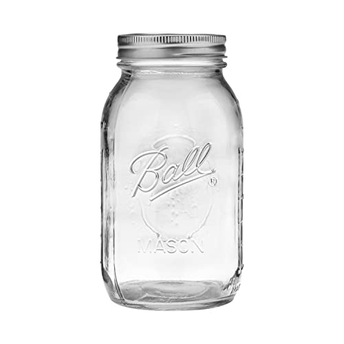 Ball Regular Mouth Quart (32 oz) Mason Jars with Lids and Bands