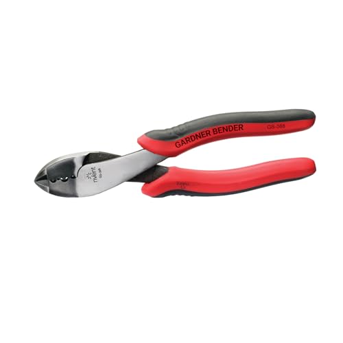 Gardner Bender GS-388 Electrical Pliers, Crimper & Cutter, Comfort Grip, Aluminum & Copper Wire, Hand Tool, 8 in. , Red