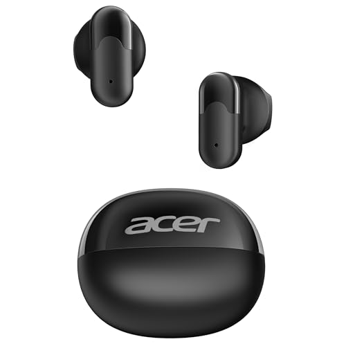acer Wireless Earbuds, Bluetooth 6.0 Headphones with 35H Playtime, 0.12oz Ultra-Light Ear Buds, 13mm Driver for Powerful Bass, Clear Calls Mic, Water&Dust Resistant Earphones for Office/Commute