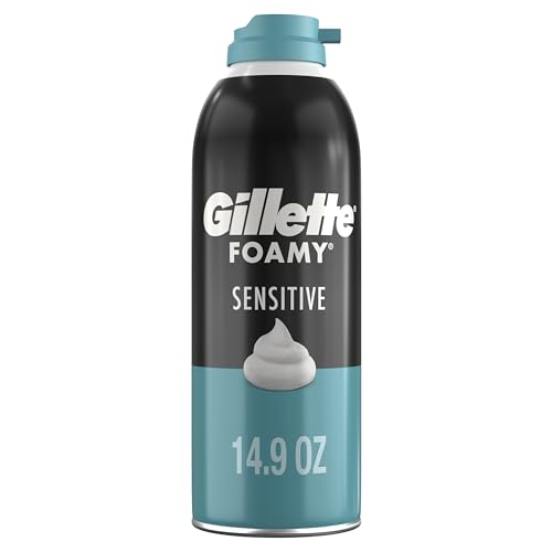 Gillette Foamy Sensitive Shave Foam for Men, Protection Against Shaving Irritation, Quick and Smooth Shave, sensitive skin, shaving cream, 14.9oz