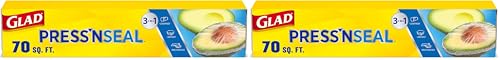 Glad Press'n Seal Plastic Food Wrap | 70 Square Foot | Roll | Pack of 2