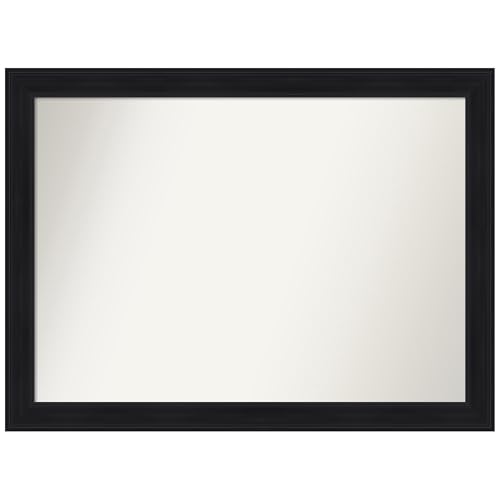 Amanti Art Black Wall Mirror 32x43 Abbey Black Rectangle Bathroom Mirror for Wall Decor Living Room, X-Large Traditional Frame, Hangs Horizonally and Vertically, Bathroom Decor, Non-Beveled Edge