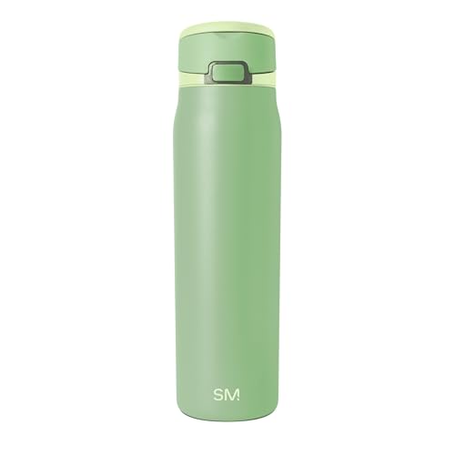 Simple Modern Mesa Loop Water Bottle with Covered Straw and Handle | 30oz Cup Holder Friendly Insulated Stainless Steel Bottles for Travel, Sports and School | Avocado