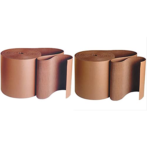 BOX USA Shipping Corrugated Roll 24"L x 250'"W, 1-Pack | Singleface Corrugated Cardboard Roll & AVIDITI Shipping Corrugated Roll Kraft, 12" x 250', 1-Pack | Corrugated Cardboard Roll