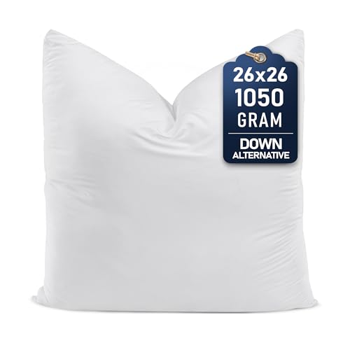Utopia Bedding Throw Pillows (Set of 1, White) – 26 x 26 Inches Down Alternative Pillows for Bed, Sofa, and Couch - Fluffy Decorative Stuffer Pillow for Indoors & Outdoors