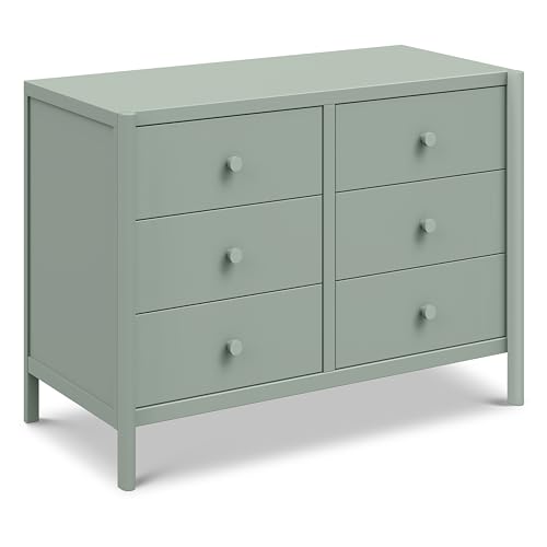 Davinci Birdie 6-Drawer Dresser with 9+ inch Drawer Extension in Light Sage, GREENGUARD Gold Certified