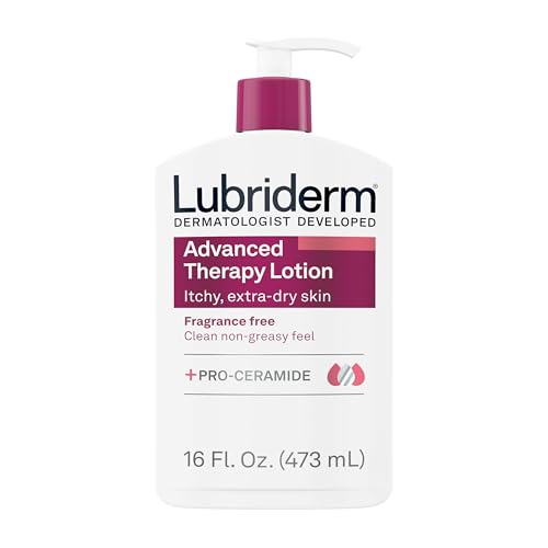 Lubriderm Advanced Therapy Fragrance Free Moisturizing Hand & Body Lotion + Pro-Ceramide, Intense Hydration for Itchy, Extra Dry, & Sensitive Skin, Non-Greasy, Hypoallergenic, 16 fl. oz