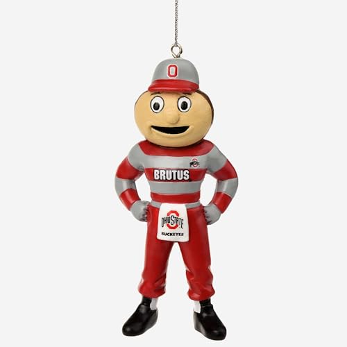 FOCO NCAA Ohio State Buckeyes 5" Resin Mascot Hanging Tree Holiday Ornamet5" Resin Mascot Hanging Tree Holiday Ornamet, Team Color, One Size