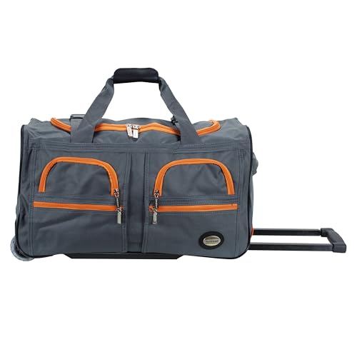 Rockland 22" Polyester Rolling Duffel Bag, Charcoal