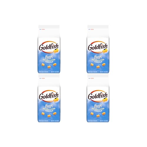 Goldfish Baby Cheddar Crackers, Snack Crackers, 7.2 oz bag (Pack of 4)