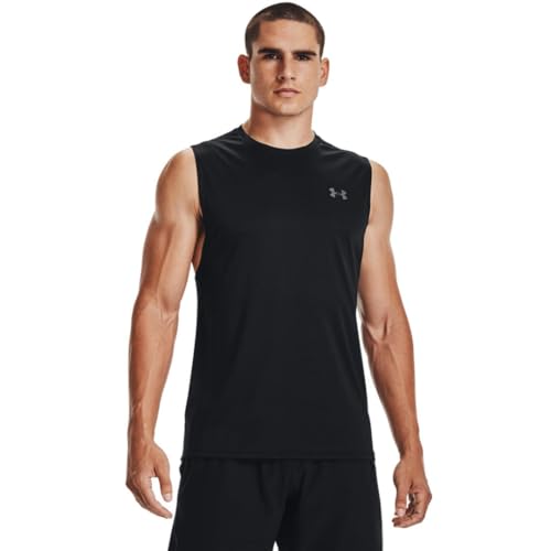 Under Armour Men's Velocity Muscle Tank Top, (001) Black / / Pitch Gray, Medium